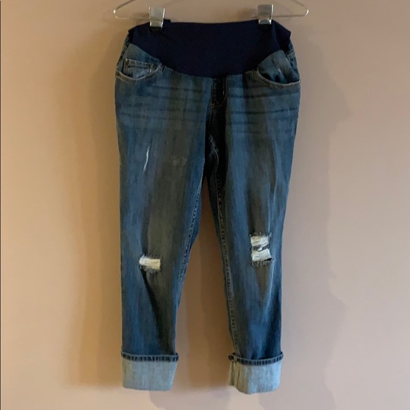 Indigo Blue Maternity Capris - Picture 1 of 6